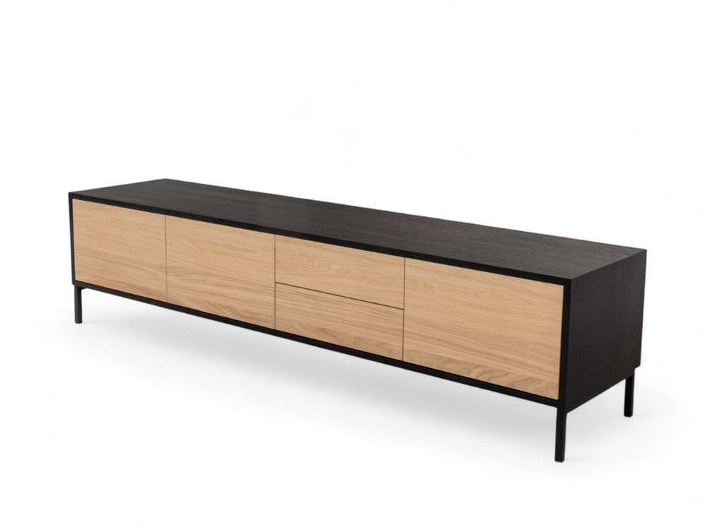 Tv-meubel MODENA - Zwart / Smoked Oak FDF-34-000022
