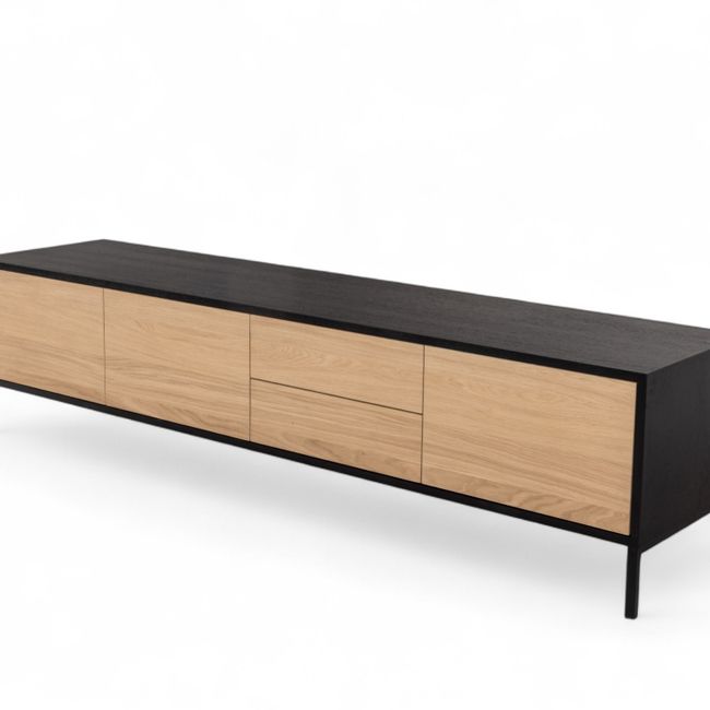 Tv-meubel MODENA - Zwart / Smoked Oak