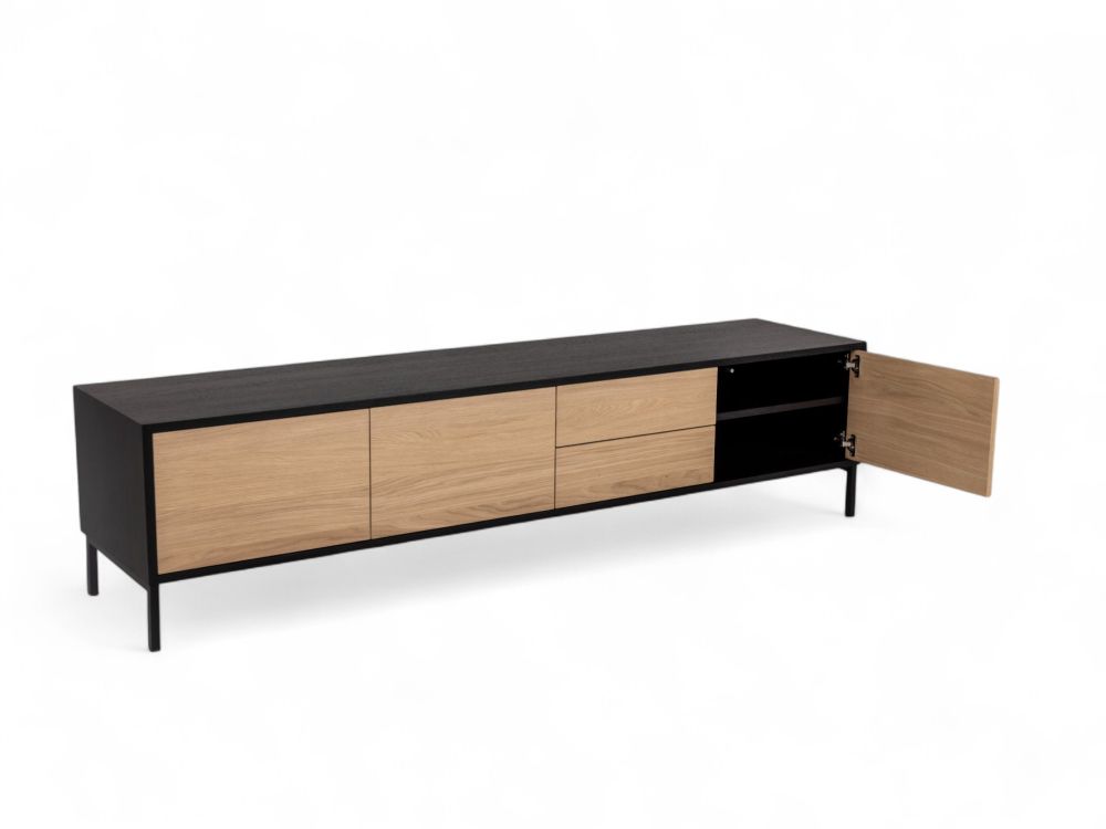 Tv-meubel MODENA - Zwart / Smoked Oak FDF-34-000022