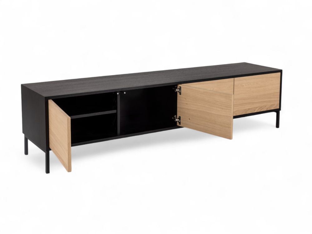 Tv-meubel MODENA - Zwart / Smoked Oak FDF-34-000022