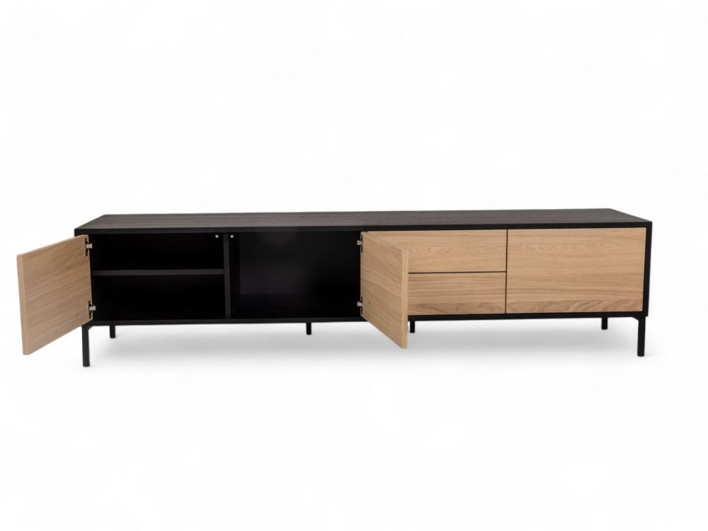 Tv-meubel MODENA - Zwart / Smoked Oak FDF-34-000022