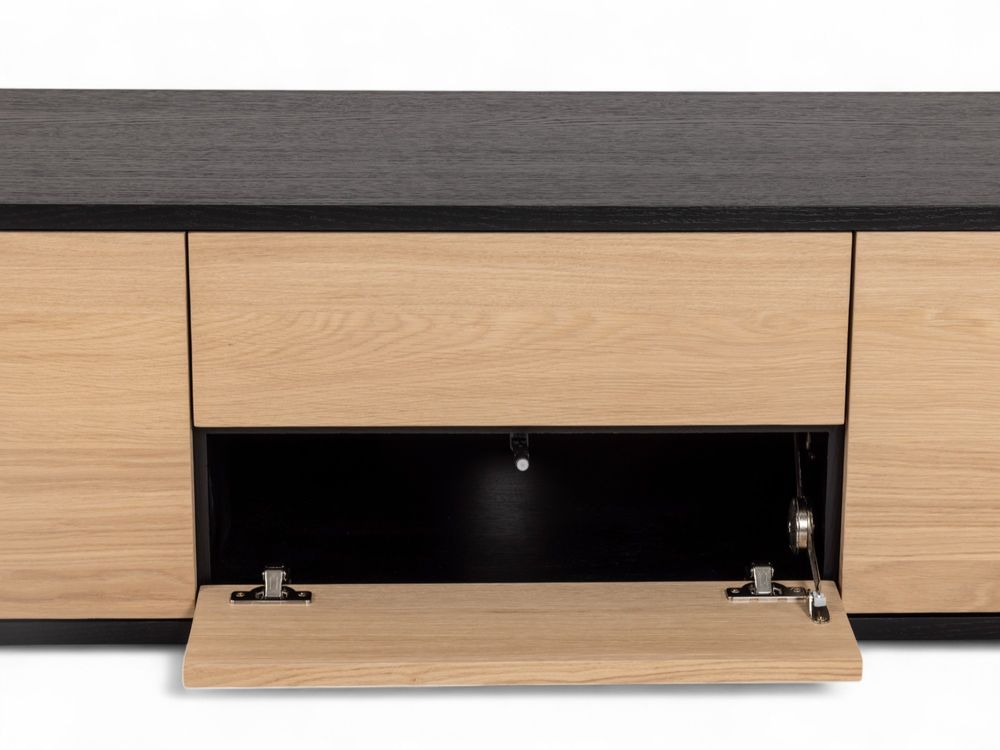 Tv-meubel MODENA - Zwart / Smoked Oak FDF-34-000022