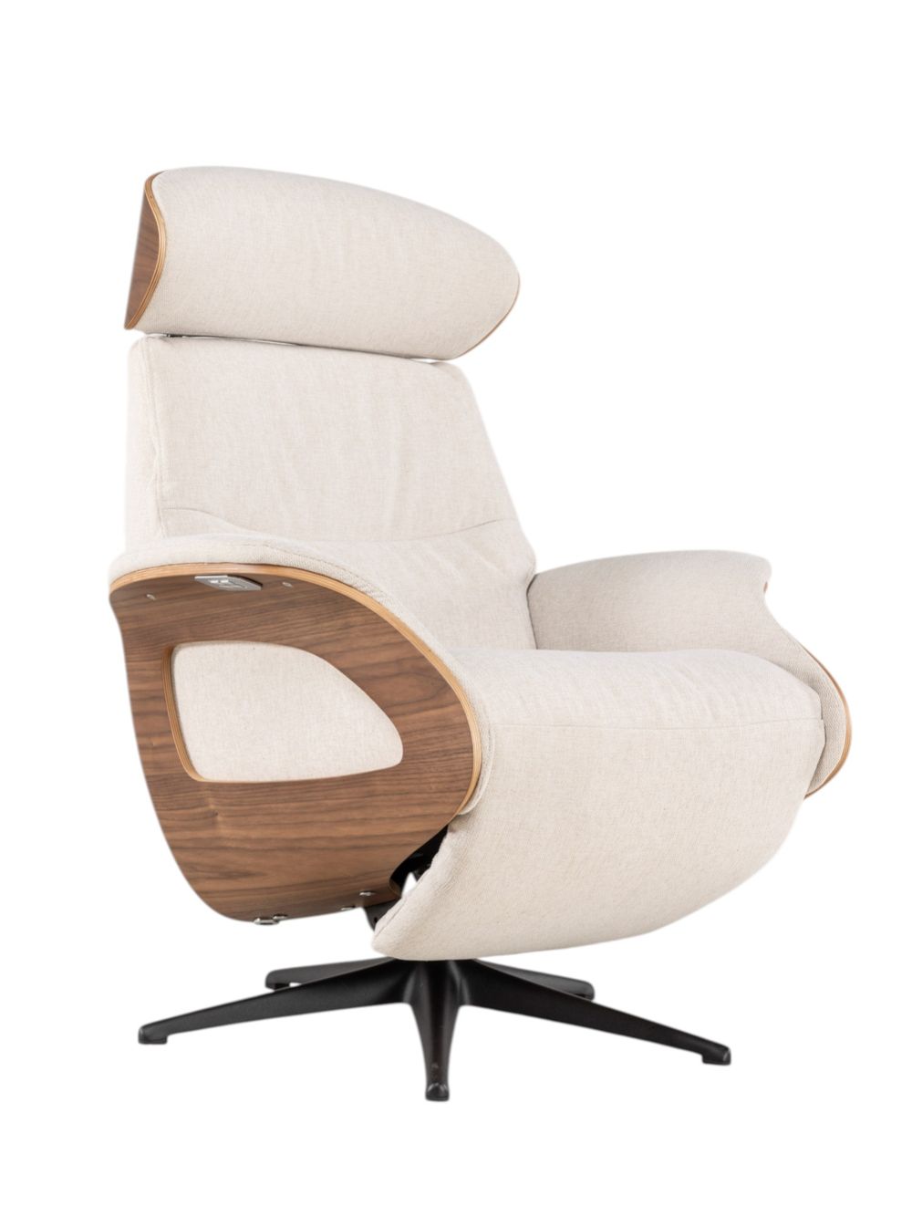 Relaxfauteuil medium CLEMENT - Beige/Walnoot THC-40-001-TZ