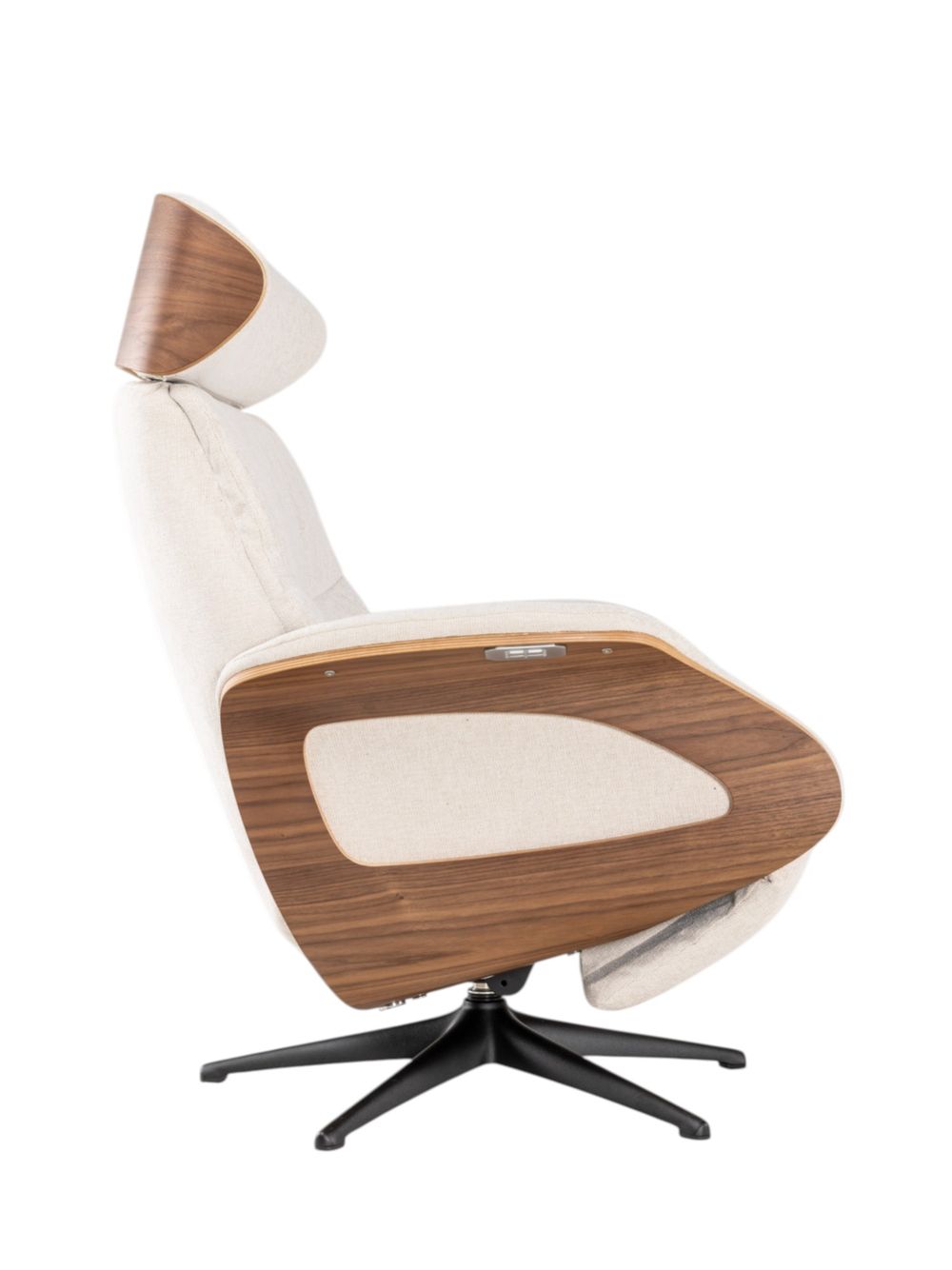 Relaxfauteuil medium CLEMENT - Beige/Walnoot THC-40-001-TZ