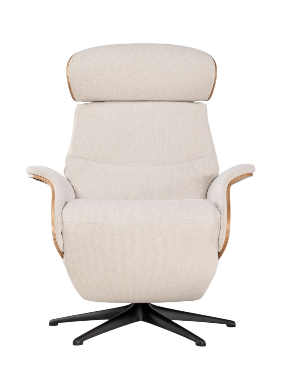 Relaxfauteuil medium CLEMENT - Beige/Walnoot THC-40-001-TZ