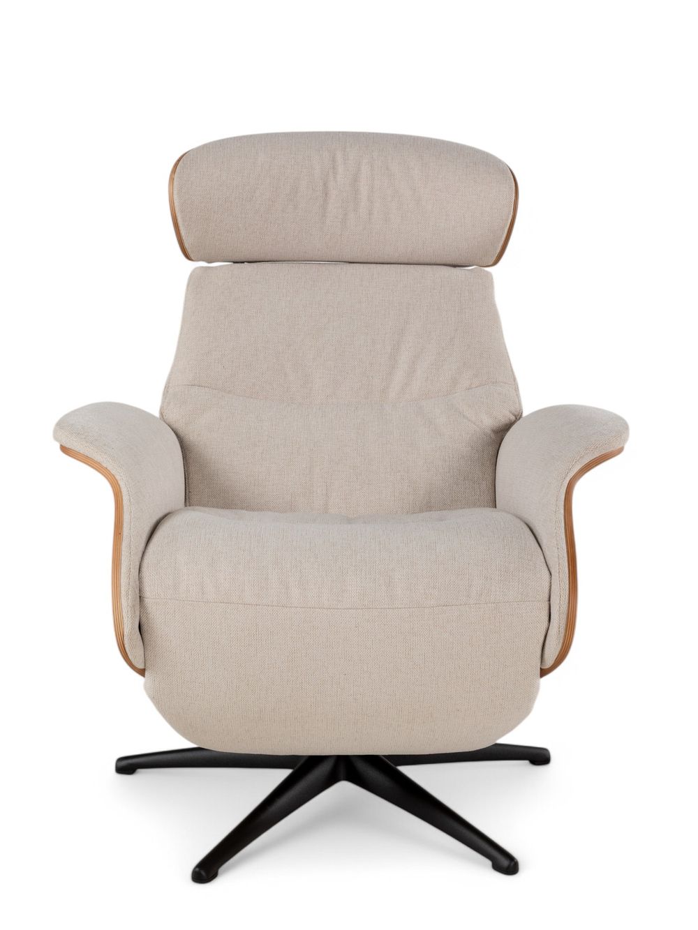 Relaxfauteuil medium CLEMENT - Beige/Walnoot THC-40-001-TZ