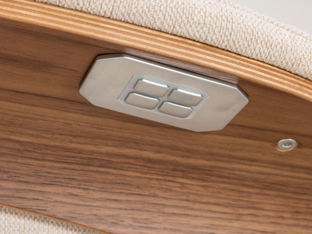 Relaxfauteuil medium CLEMENT - Beige/Walnoot THC-40-001-TZ