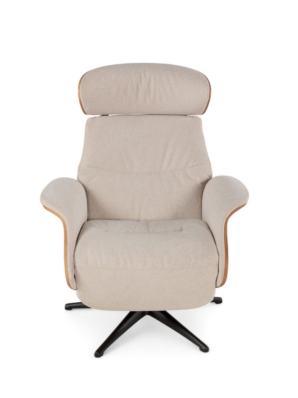 Relaxfauteuil medium CLEMENT - Beige/Walnoot THC-40-001-TZ