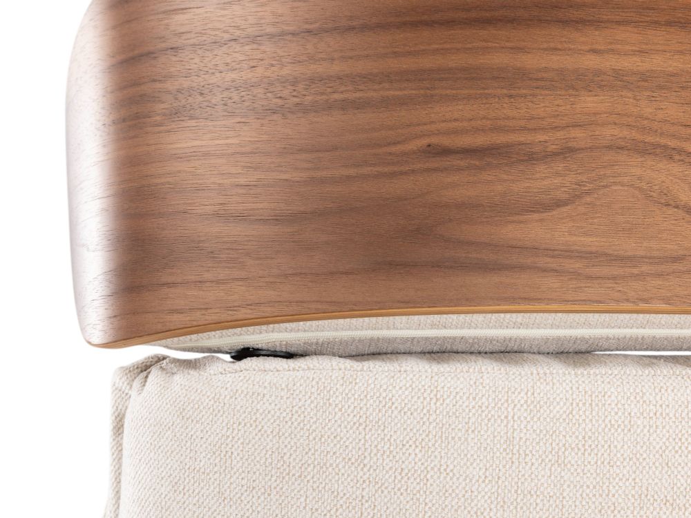 Relaxfauteuil medium CLEMENT - Beige/Walnoot THC-40-001-TZ