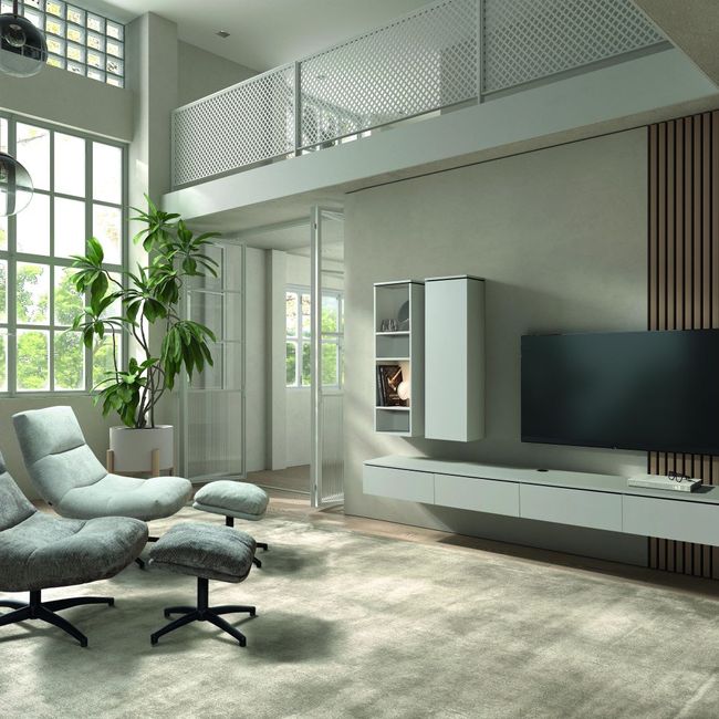 Hangend tv-meubel STUTTGART - Ivory