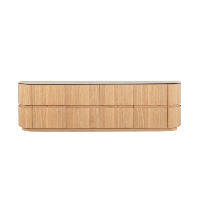 Dressoir HANA - Naturel eikenfineer/Keramiek