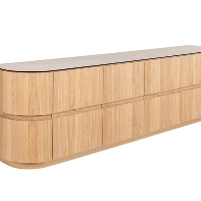 Dressoir HANA - Naturel eikenfineer/Keramiek