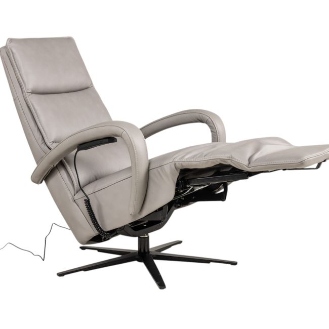 Elektrische relaxfauteuil VIVA - Grijs leder