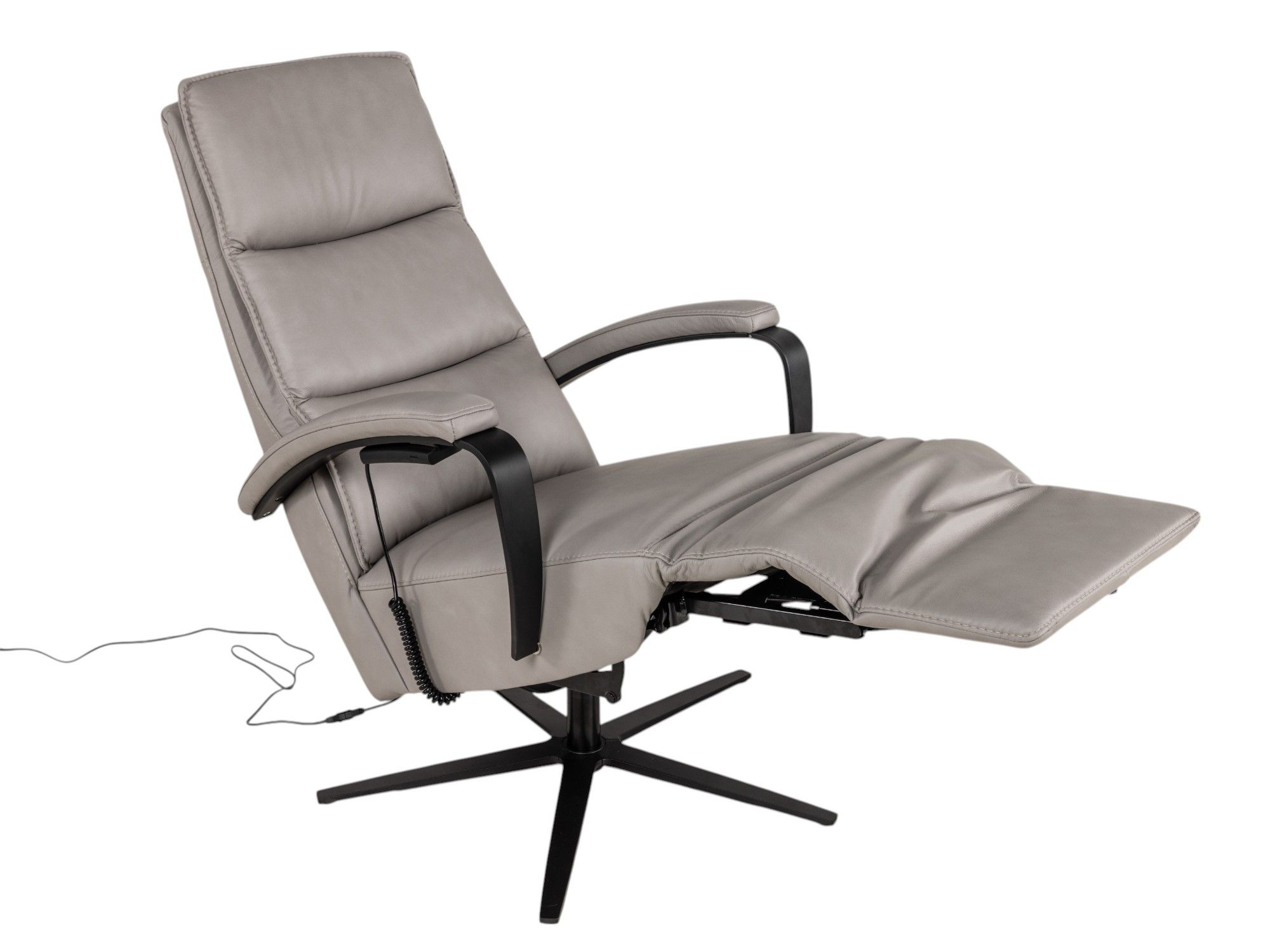 Elektrische relaxfauteuil VIVA - Grijs leder