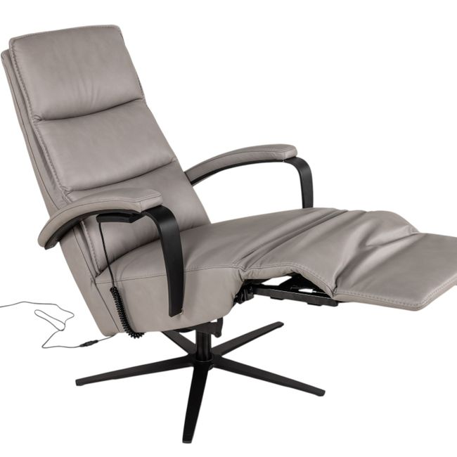 Elektrische relaxfauteuil VIVA - Grijs leder
