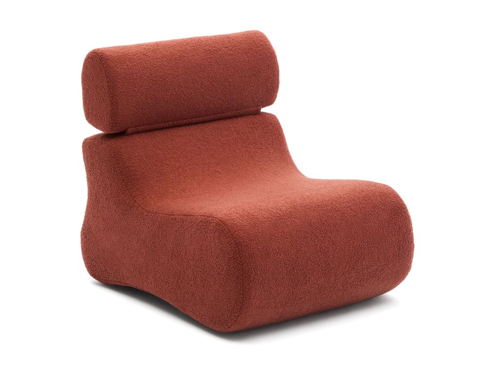 Fauteuil CLUB - Terracotta bouclÚ KAV S44210HI59