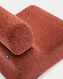 Fauteuil CLUB - Terracotta bouclÚ KAV S44210HI59