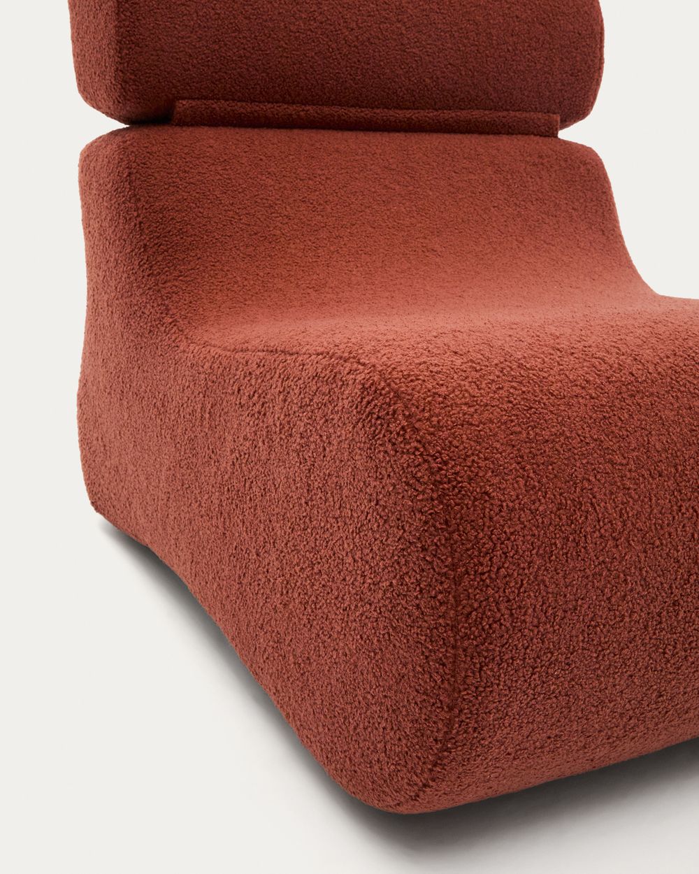 Fauteuil CLUB - Terracotta bouclÚ KAV S44210HI59