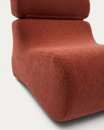 Fauteuil CLUB - Terracotta bouclÚ KAV S44210HI59